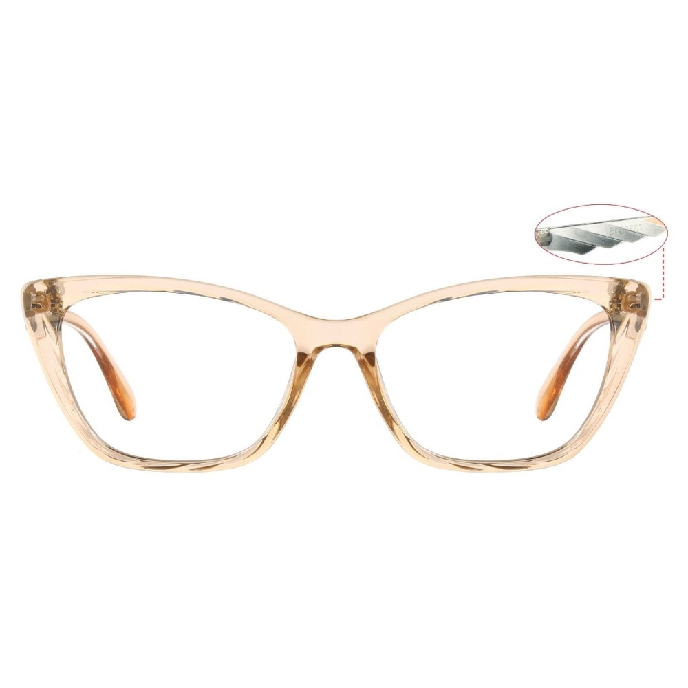 Anita Cat Eye Payne Glasses Frames Women Tan Peach Champagne Brown Retro
